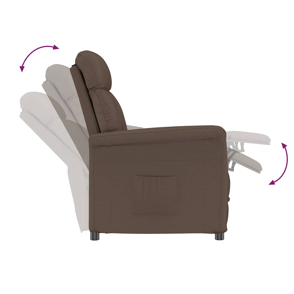 Recliner Chair Dark 70.5 X 96.5 X 95 Cm Fabric